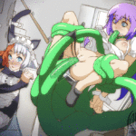 Maid tentacle raped while catgirl watches animation